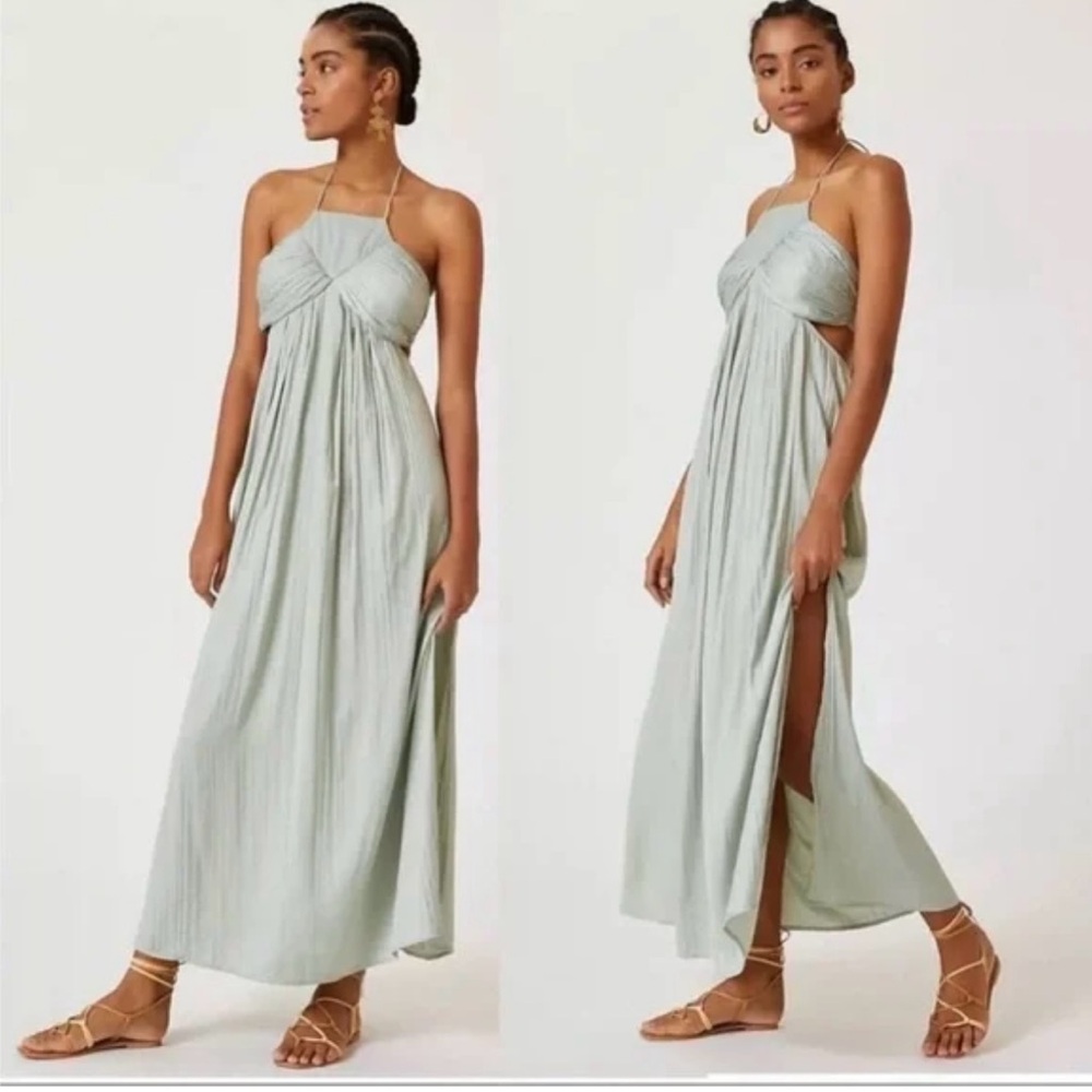 Anthropologie Light Green Maxi Dress